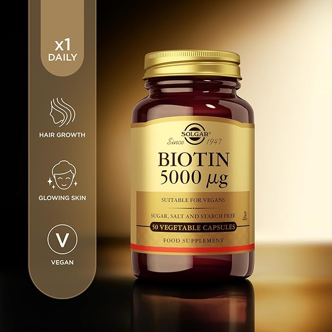 Solgar Biotin 5000 Mcg - 50 Vegetable Capsules