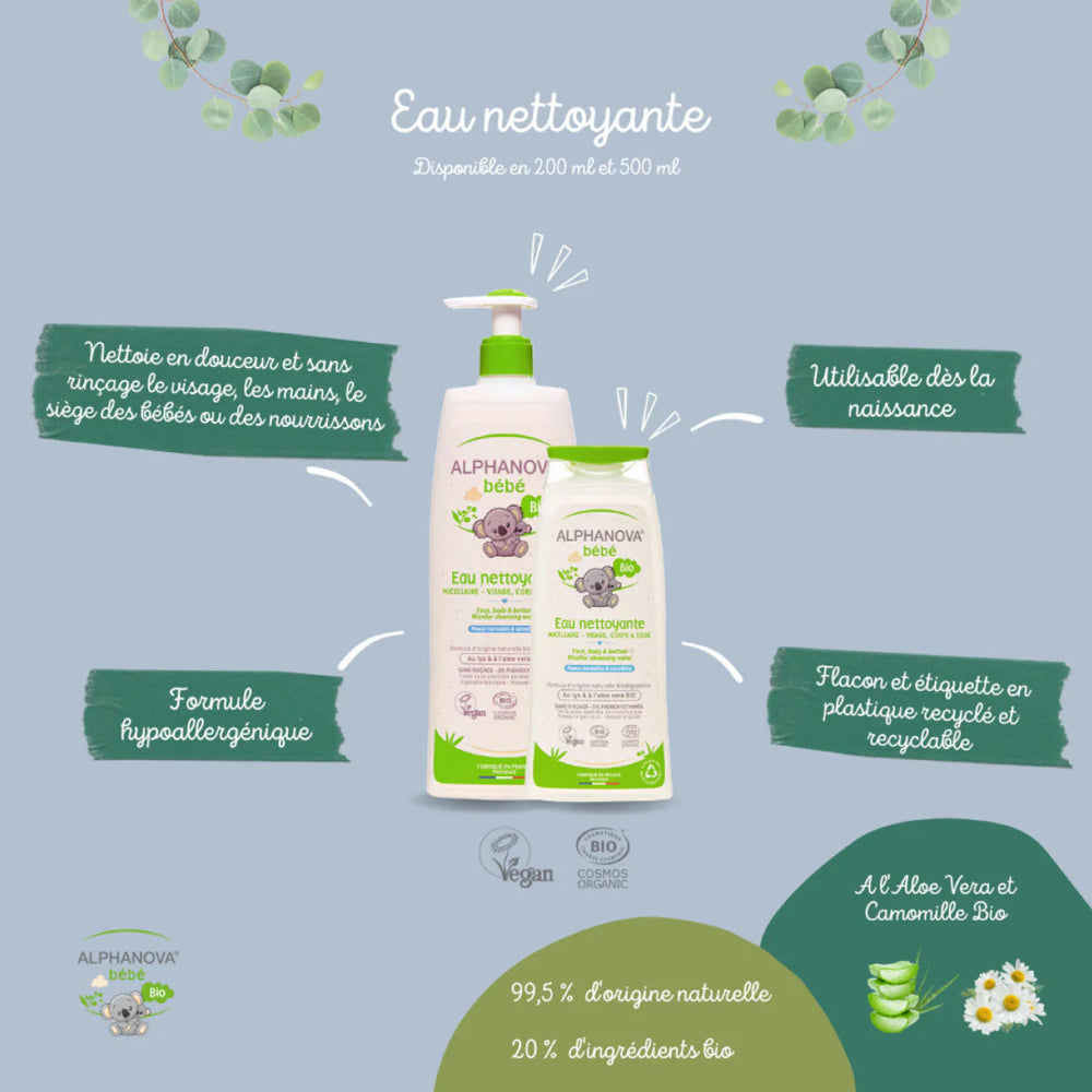 Alphanova Bébé Organic Baby Cleansing Water