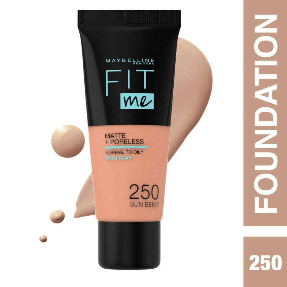 Buy sun-beige-250 Maybelline Fit Me Matte + Poreless Liquid Foundation - 30 ml
