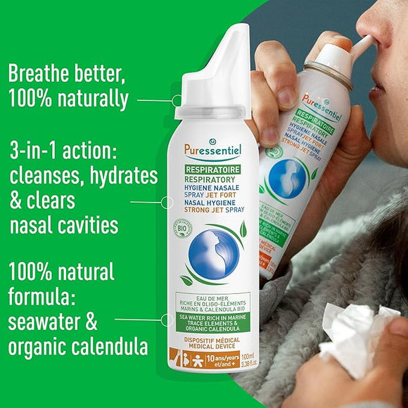 Puressentiel Nasal Hygiene Strong Jet Spray With Organic Calendula - 100 ml