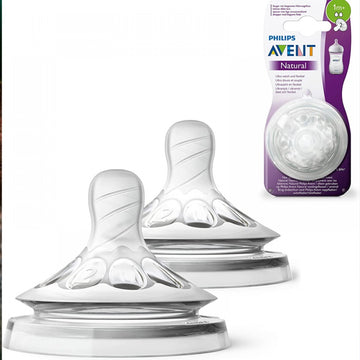Avent 2 Natural Teats Slow Flow 2 Holes - 1M+