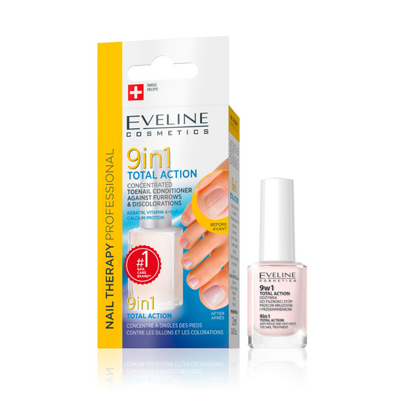 Eveline 9 In 1 Total Action Toe Nail - 12 ml