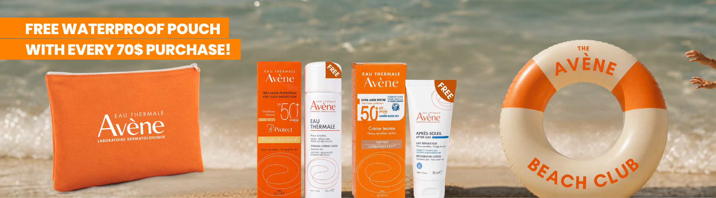 Avene beach pouch banner   2350 x 650