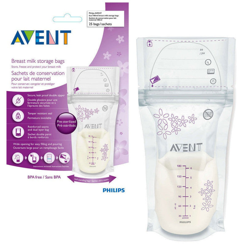 Avent 25 Breast Milk Storage Bags -180 ml