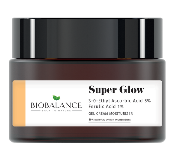 Bio Balance Super Glow Gel Cream Moisturizer 3-o-ethyl Ascorbic Acid 5% + Ferulic Acid 1% - 50 ml
