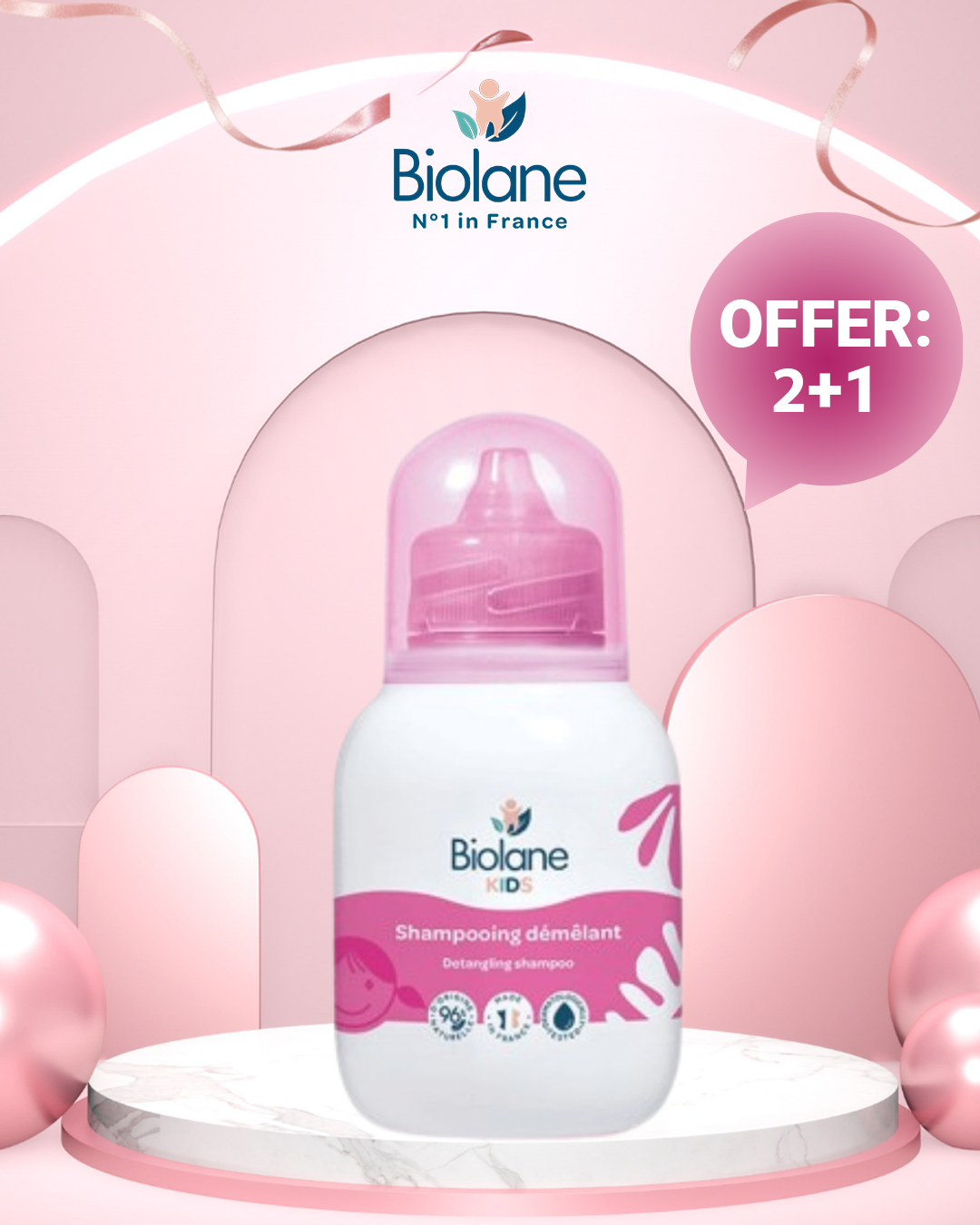 Buy 2 & Get 1 For Free: Biolane Detangling Shampoo Kids