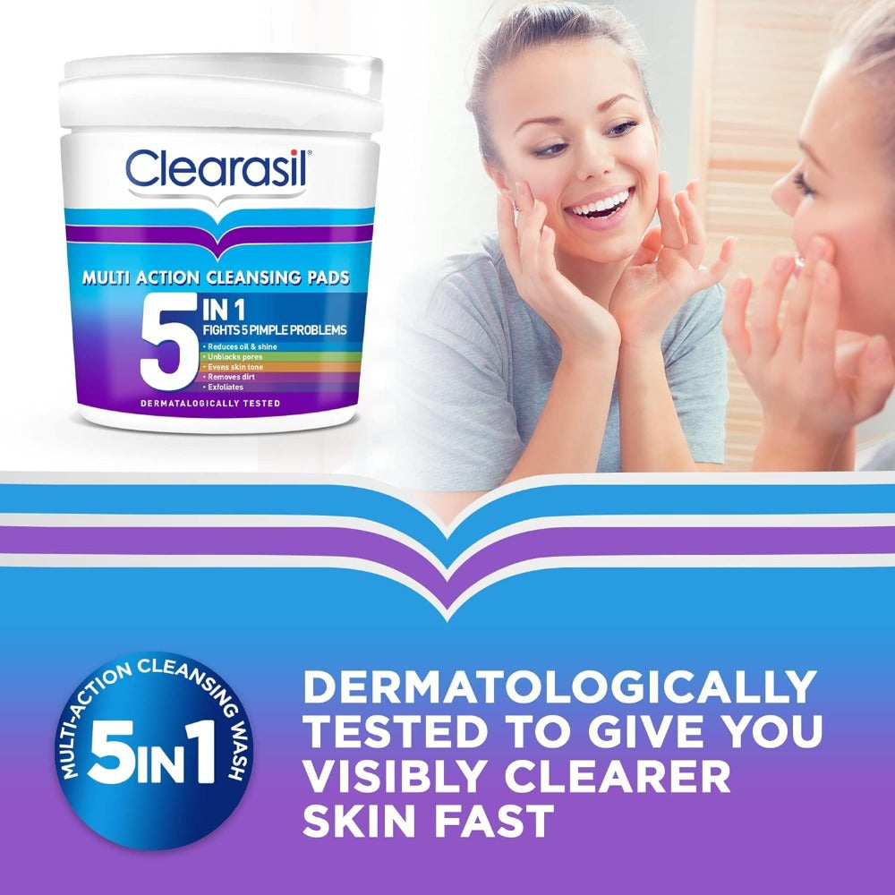 Clearasil 5 in 1 Cleansing Pads - 65 Pads