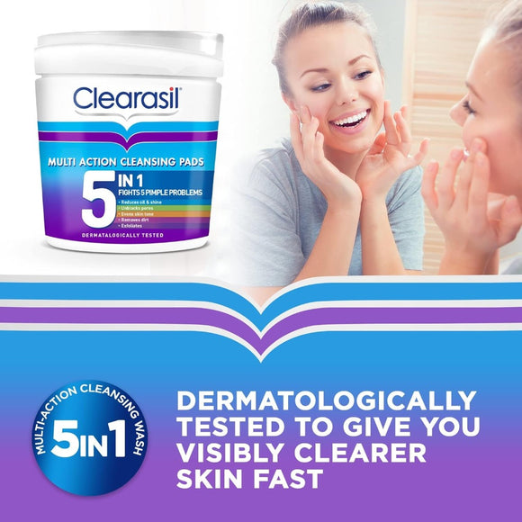 Clearasil 5 in 1 Cleansing Pads - 65 Pads