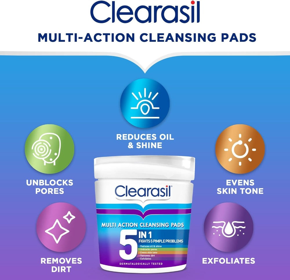 Clearasil 5 in 1 Cleansing Pads - 65 Pads