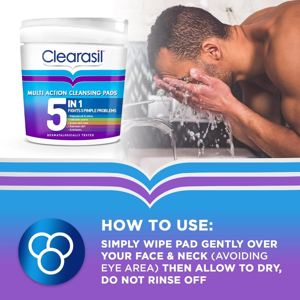 Clearasil 5 in 1 Cleansing Pads - 65 Pads