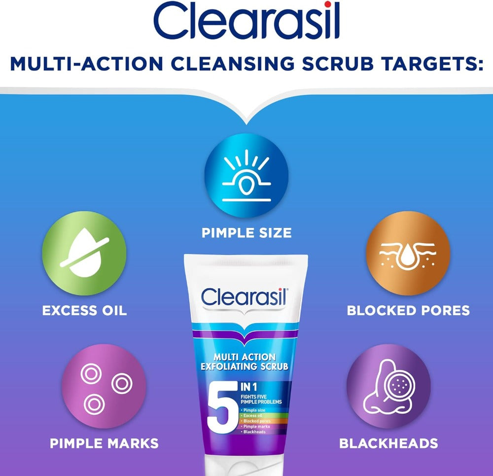 Clearasil Multi Action 5 in 1 Exfoliating Scrub - 150 ml