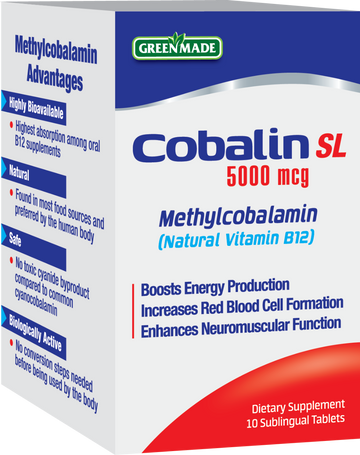 Green Made Cobalin SL 5 000 mcg - 10 Sublingual Tablets