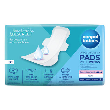 Canpol Babies Postpartum Pads With Wings Night Maxi - 8 Pcs