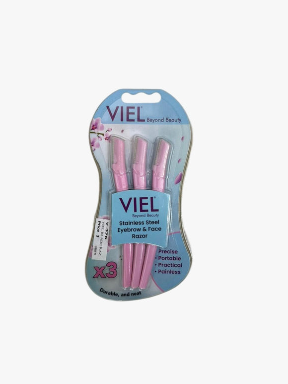 Viel Stainless Steel Eyebrow & Face Razor x 3