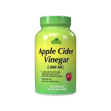 Alfa Vitamins Apple Cider Vinegar 1000Mg - 60 Capsules