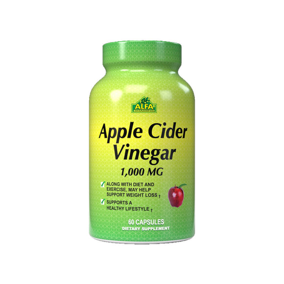Alfa Vitamins Apple Cider Vinegar 1000Mg - 60 Capsules