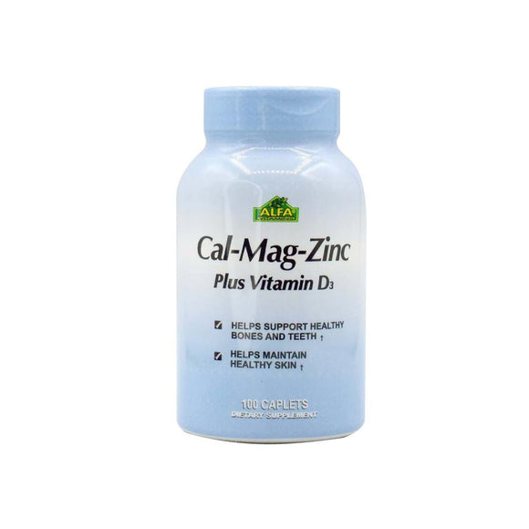 Alfa Vitamins Calcium Magnesium Zinc + Vitamin D3 100 Caplets