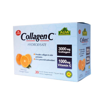 Alfa Vitamins Collagen C 3000 Mg Collagen 1000Mg Vitamin C - 30 Pouches