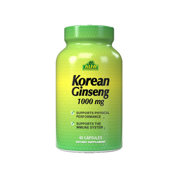 Alfa Vitamins Korean Ginseng 1000Mg - 60 Capsules