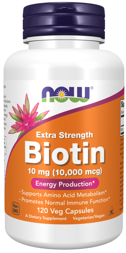 NOW Biotin 10mg 10000mcg - 100 Capsules