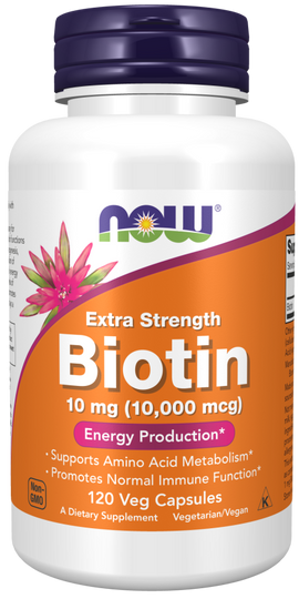 NOW Biotin 10mg 10000mcg - 100 Capsules