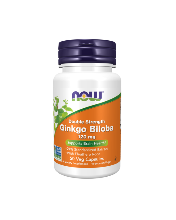 NOW Double Strength Ginkgo Biloba 120 mg - 50 Capsules