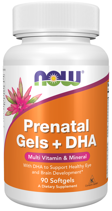 NOW Prenatal Gels + DHA - 90 Softgels
