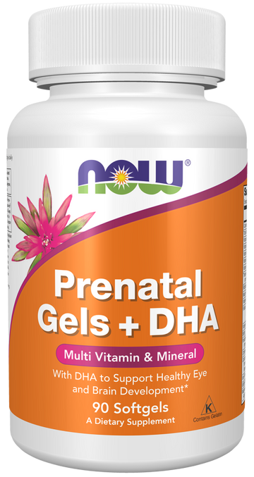 NOW Prenatal Gels + DHA - 90 Softgels