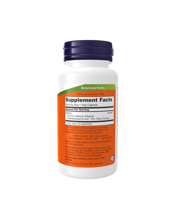 NOW Saffron 50 mg - 60 Capsules