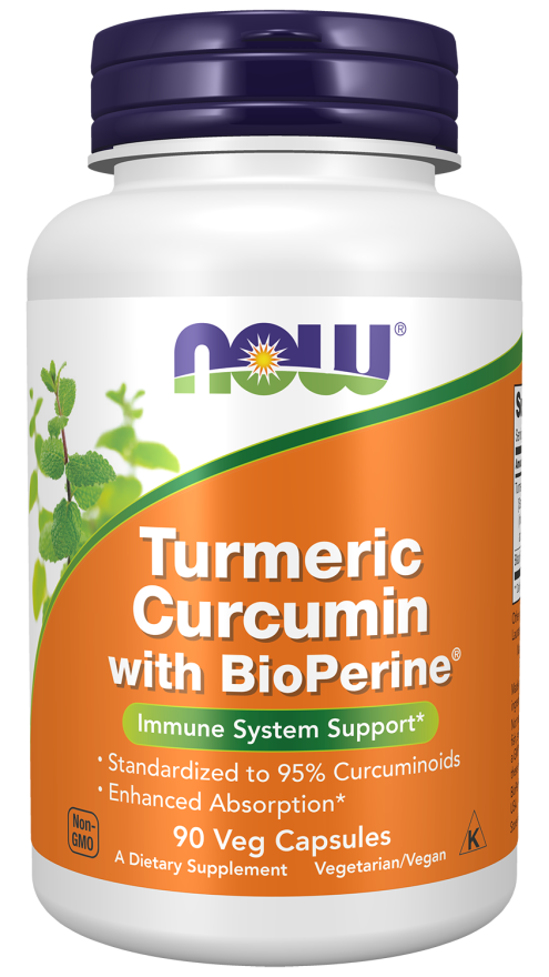 NOW Turmeric Curcumin With Bioperine - 60 Capsules