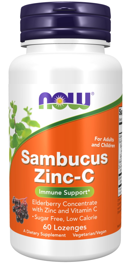 NOW Sambucus Zinc - C - 60 Lozenges