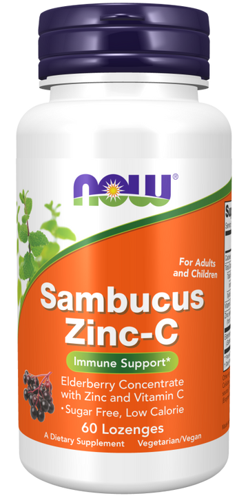 NOW Sambucus Zinc - C - 60 Lozenges