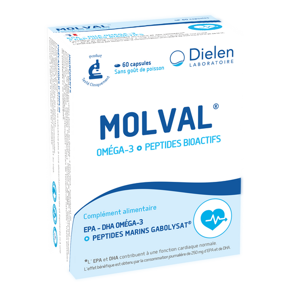 Dielen Molval Omega 3 + Peptides Bioactifs - 60 Capsules