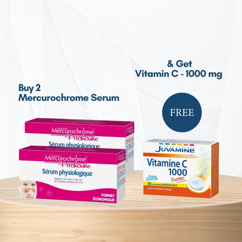 Mercurochrome Serum - 40 unidoses  Buy 2 Get 1 Juvamine Vitamine C 1000 mg Effervescent Free