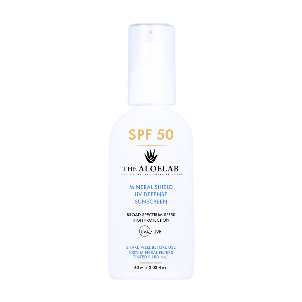 AloeLab Tinted Mineral Shield UV Defense Sunscreen SPF 50 - 60 ml | GLOW55
