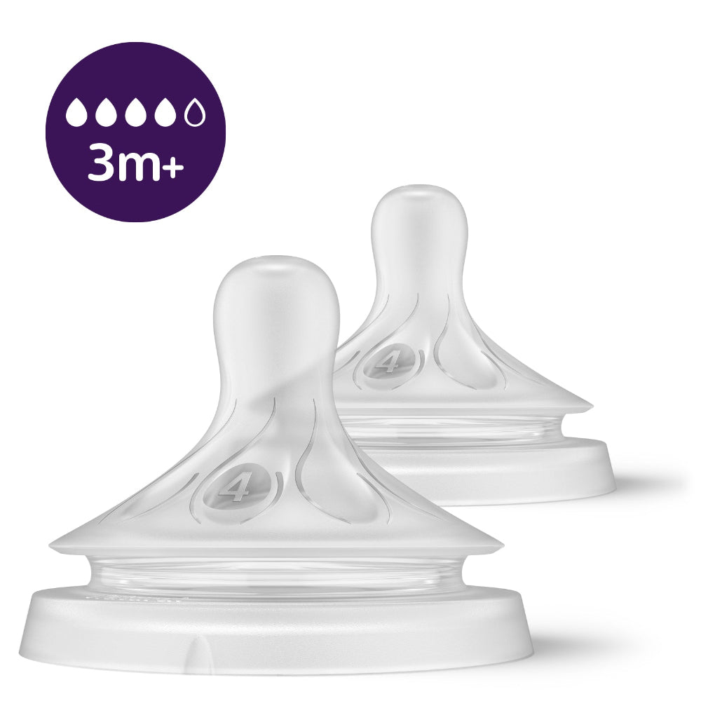 Avent 2 Natural Response Medium Flow Teats - 3M+ - 0