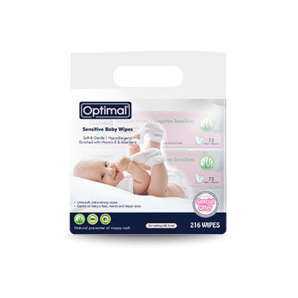 Optimal Sensitive Baby Wipes Pack of 3