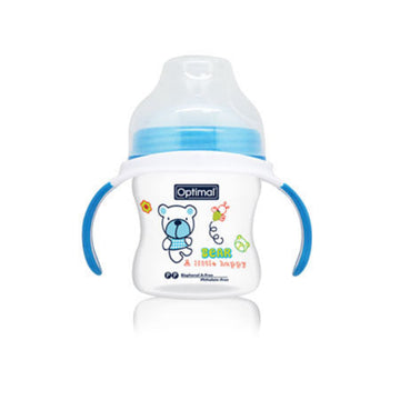 Optimal Extra Wide Neck Feeding Bottle With Handle - 150 ml - 0