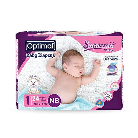 OPTIMAL Baby Diaper (1) Newborn (2-5Kg) - 24 Pcs