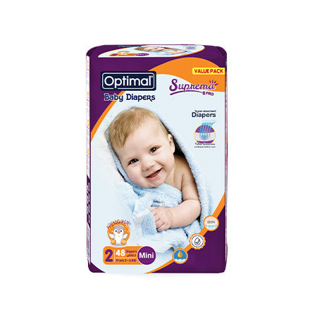 OPTIMAL Baby Diaper (2) Newborn (3-6Kg) - 48 Pcs