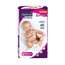 OPTIMAL Baby Diaper (3)  (4-9Kg) - 44 Pcs