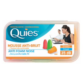 Quies Anti-Noise Foam - 3 Pairs