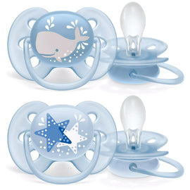 Avent 2 Deco Ultra Soft Soothers 6-18 M