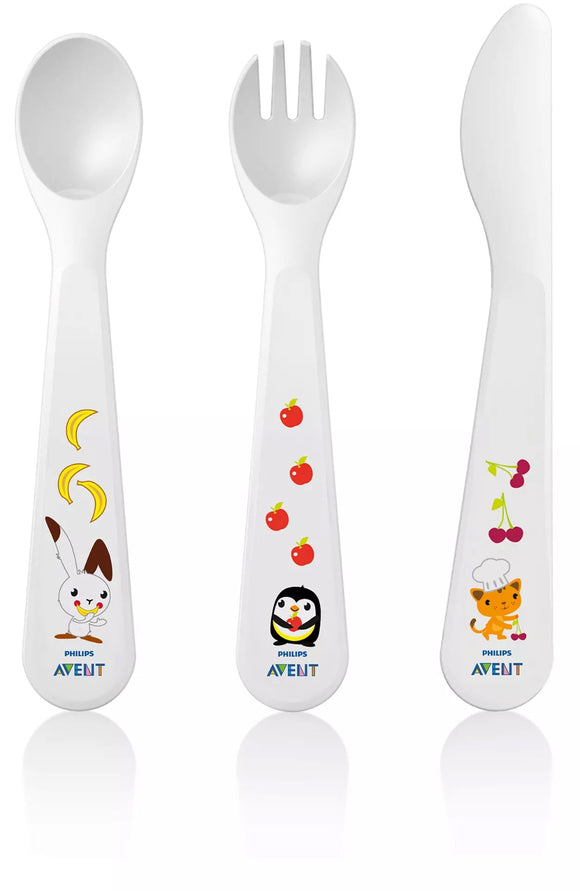 Avent Toddler Knife, Fork And Spoon - 18 M+