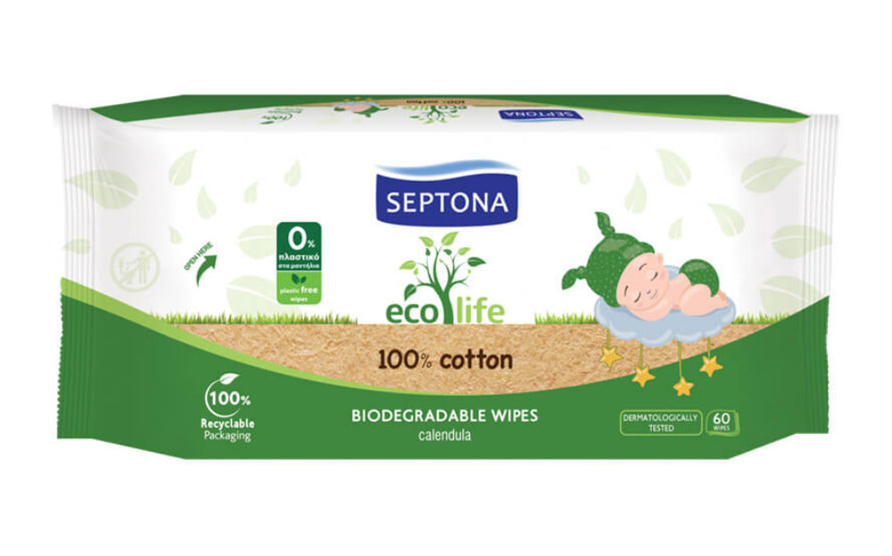 Septona Ecolife Baby Wipes - 60 Pcs