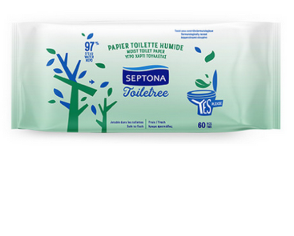 Septona Toiletree Moist Toilet Paper - 60 Pcs