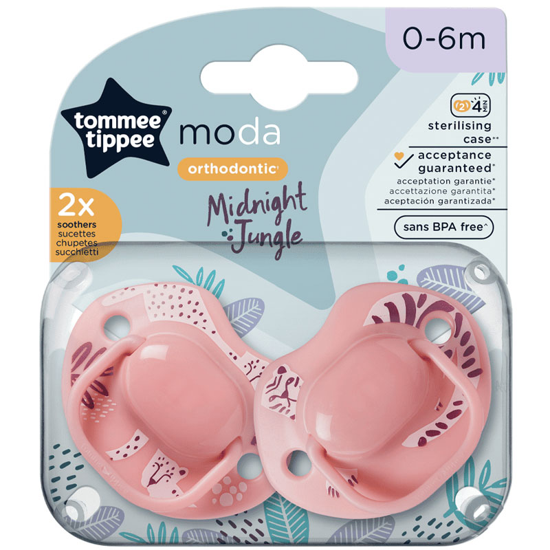 Tommee Tippee Moda Midnight Jungle Orthodontic Soother - 2 Packs