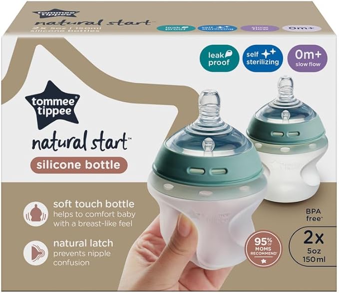 Tommee Tippee X2 Natural Start Silicone Bottles 0M+  - 150 ml