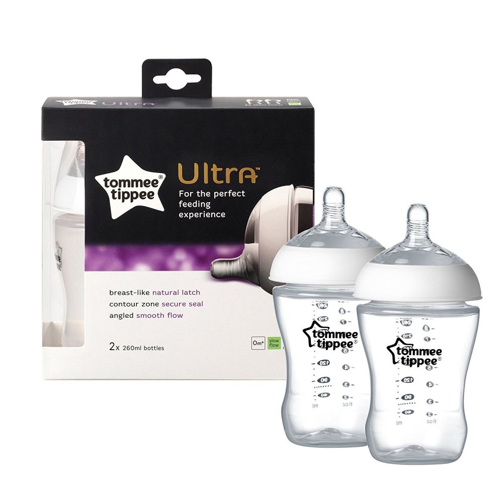 Tommee Tippee Ultra Bottle Transparent x2 - 260 ml