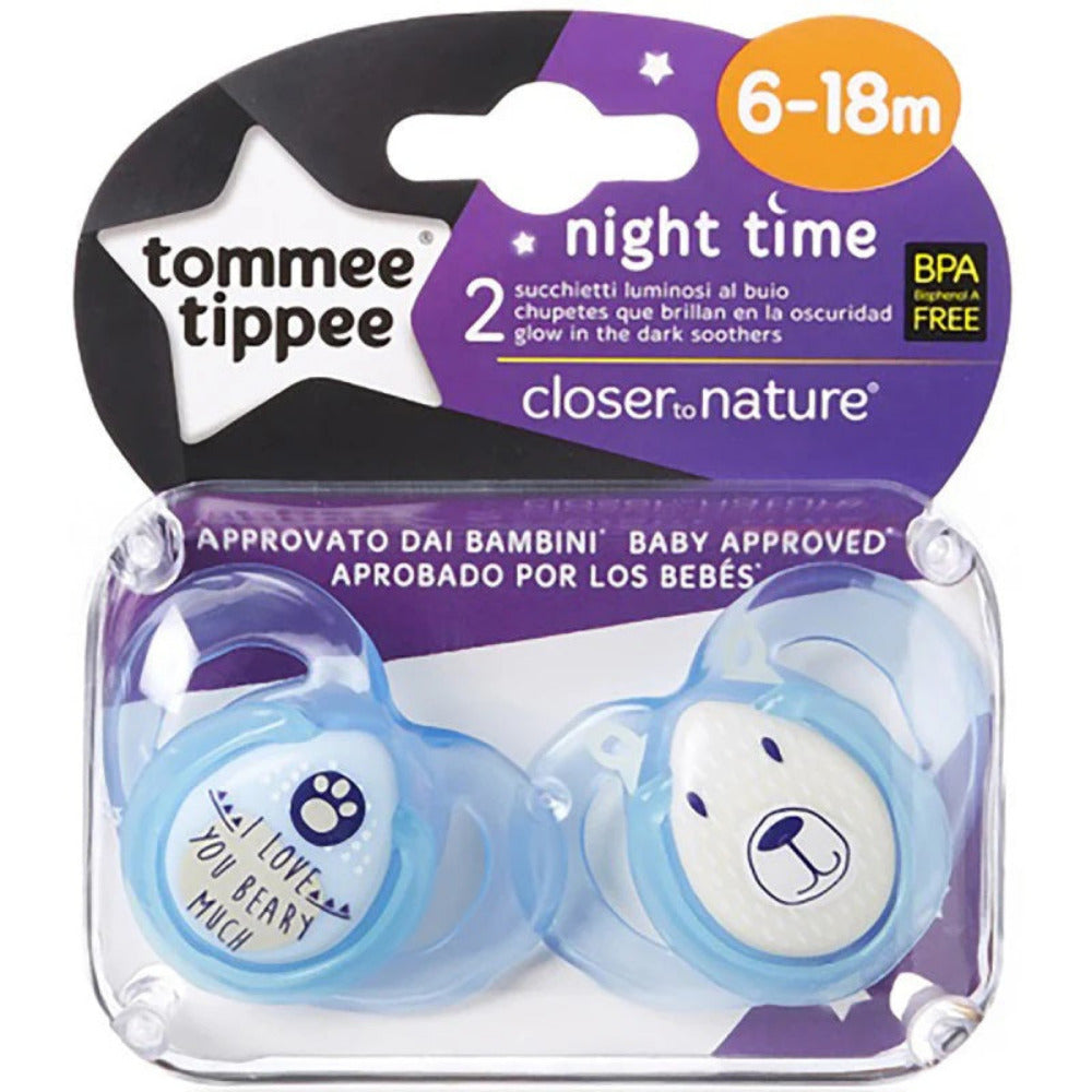 Tommee Tippee x2 Night Soothers 6-18m